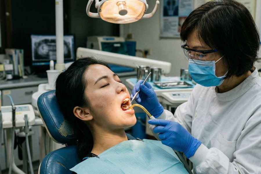 Pemeriksaan penyebab gigi bungsu tumbuh oleh dokter gigi