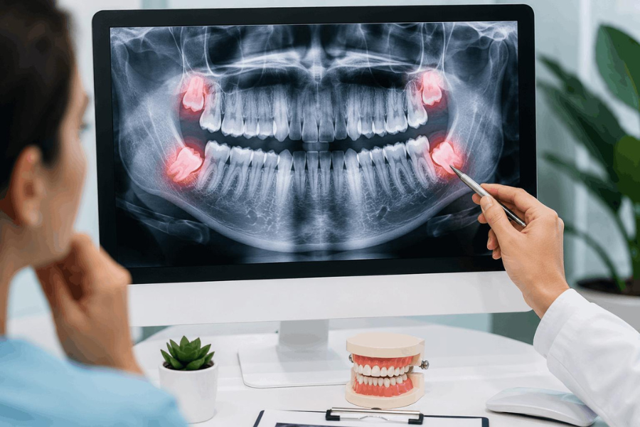Pemeriksaan X-ray untuk melihat posisi gigi bungsu